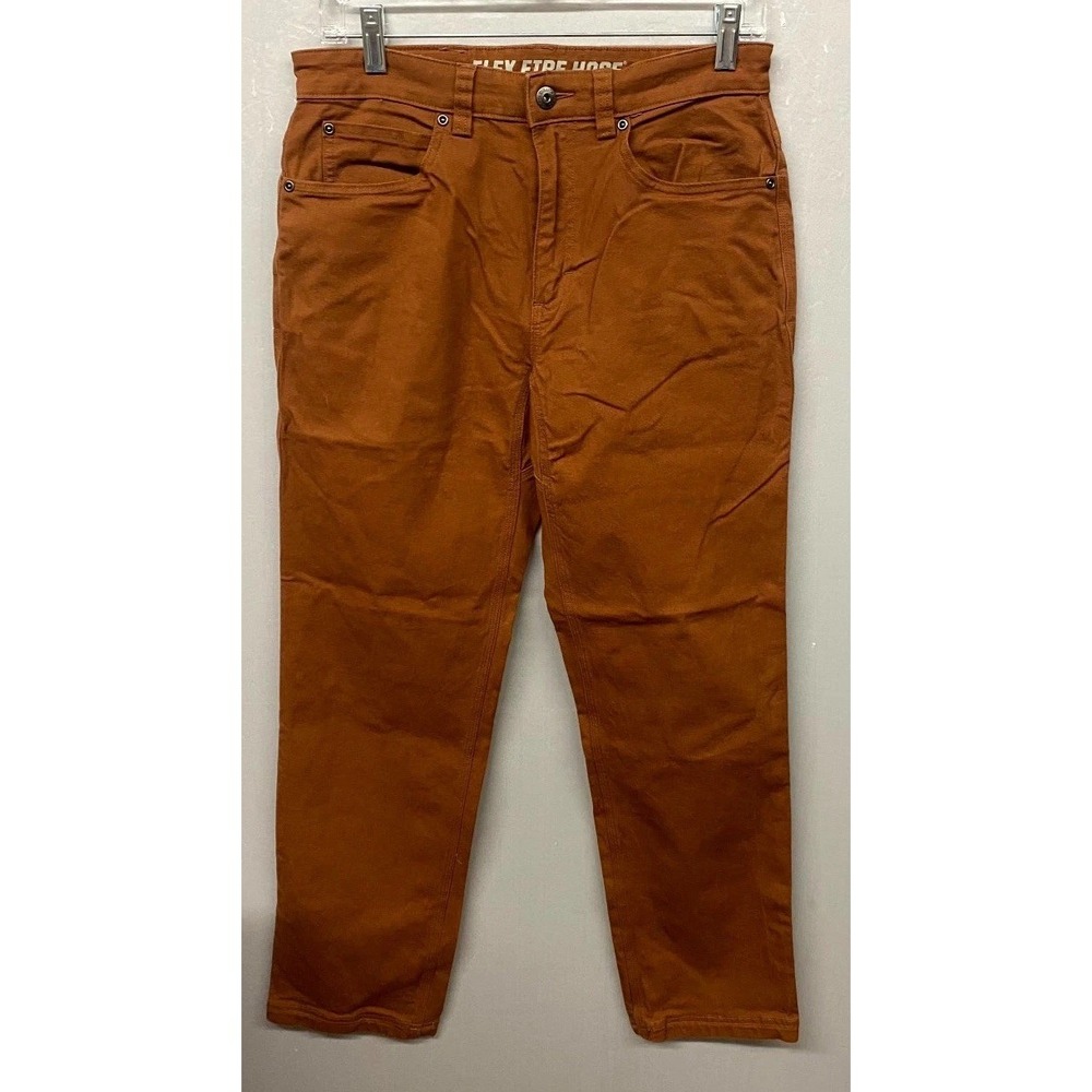 Duluth Trading Co Flex Fire Hose Pants Mens 30x32 Rusty Brown Stretch Outdoor